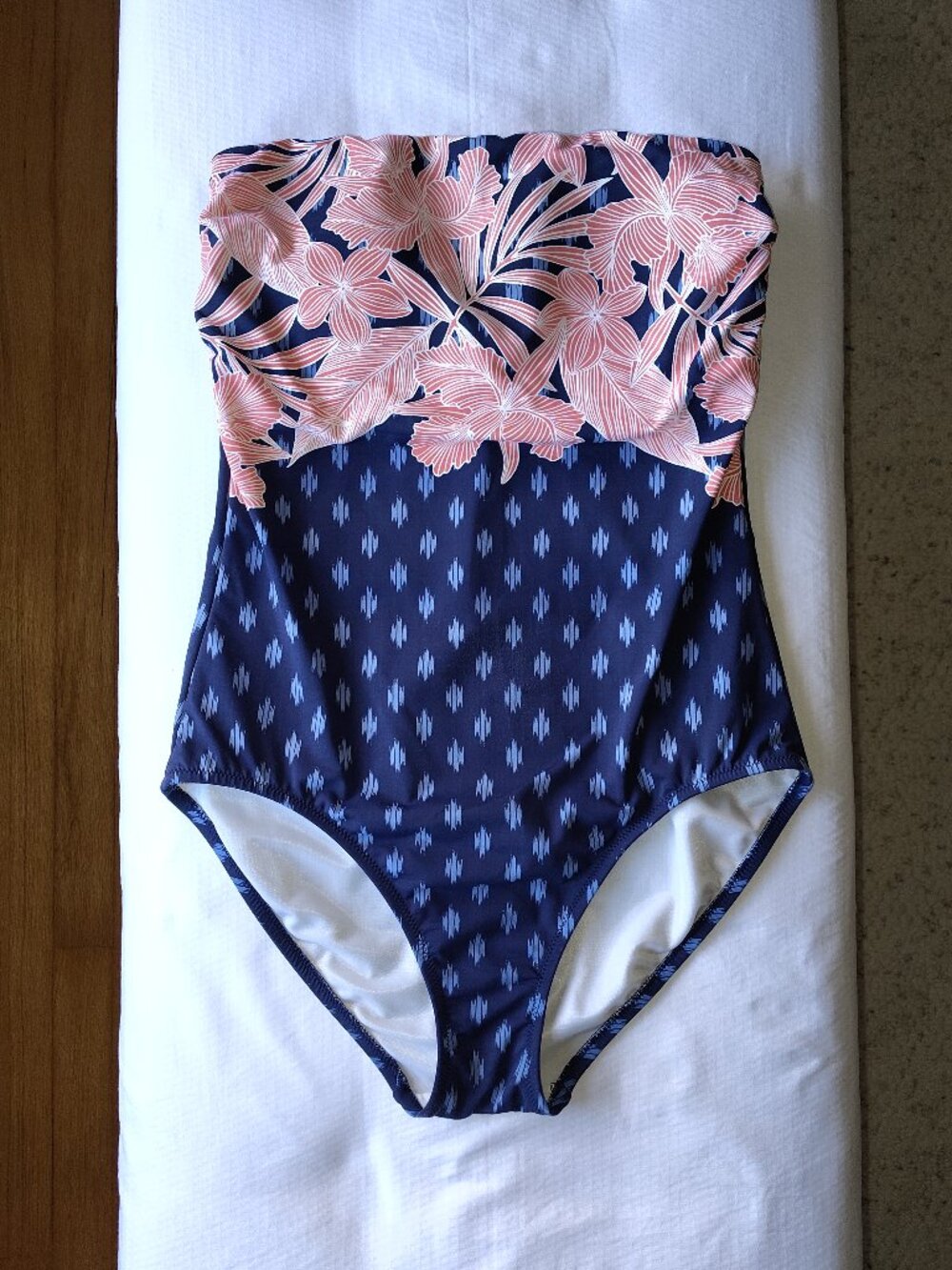 Lands End Bandeau Swimsuit 8 Long Tall
